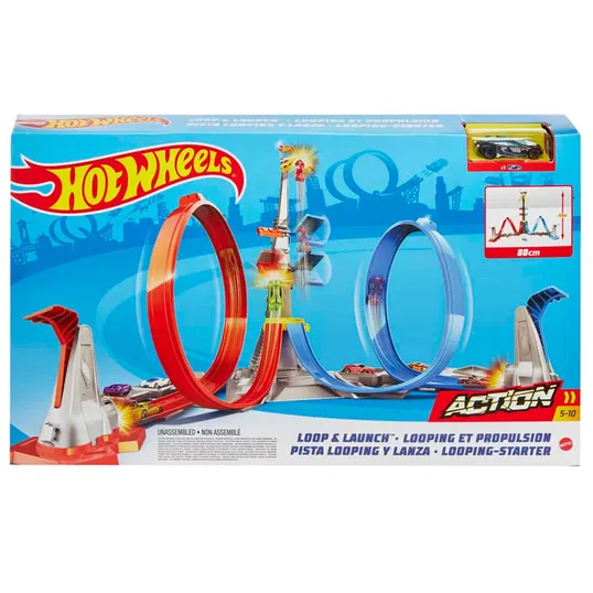 Set 2 piste cu turn, Hot Wheels, Loop & Launch, GRW39