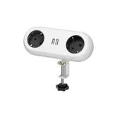 Priza pentru mobilier ORNO OR-AE-13133(GS)/W cu suport de montare, 2 prize Schuko, 2 x USB, lungime cablu 1.4 m, alb