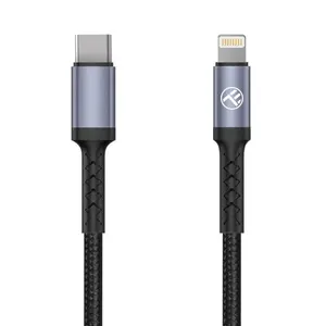 Cablu Tellur Type-C to Lightning, 3A, PD30W, 2m, nailon, negru