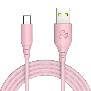 Cablu silicon Tellur USB to Type-C, 3A, 1m, Roz