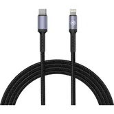 Cablu Tellur Type-C to Lightning, 2A, PD18W, 1m, nailon, negru