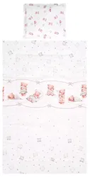 Set lenjerie pat 3 piese bumbac Ranforce Cosy, Lorelli, Bears Pillows Beige