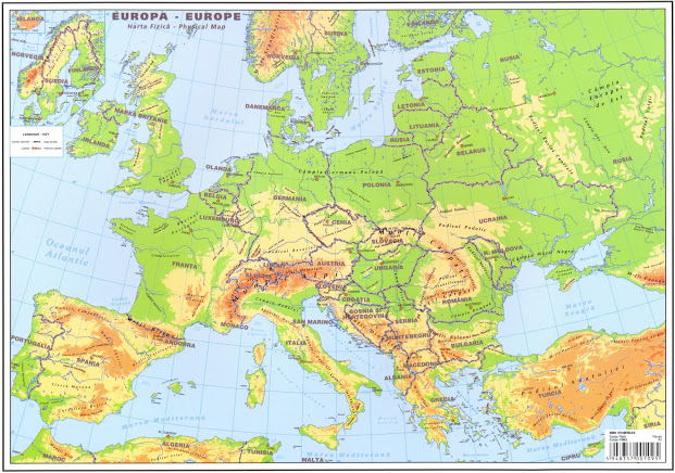 Plansa harta Europa A4 fata/verso |