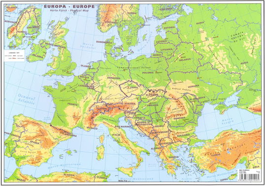 Plansa harta Europa A4 fata/verso |