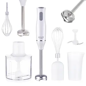 Blender chopper si mixer 3 in 1 Adler AD4620, din otel inoxidabil cu 2 vase gradate de 450 ml si 750 ml
