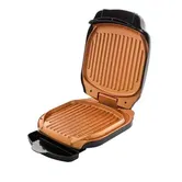 Gratar electric MEDIASHOP Livington Low Fat Grill M19177, 900 W, Low Fat Grill, tava de scurgere, Negru/Auriu