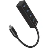 HUB USB AXAGON HUE-M1C, 4x USB3.2 Gen 1, metalic, cablu USB-C 20 cm