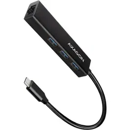 Hub USB AXAGON HMC-GL3A, 3x USB3.2 Gen 1, hub Subtire, cablu de 20 cm USB Type-C, 1 x RJ45 Gigabit