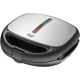 Sandwich maker multifunctional Adler AD3040, 1200W, 5-in-1 (Negru/Argintiu)
