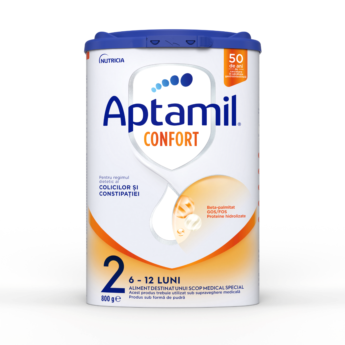 Lapte praf Confort 2, 6-12 luni, 800g, Aptamil