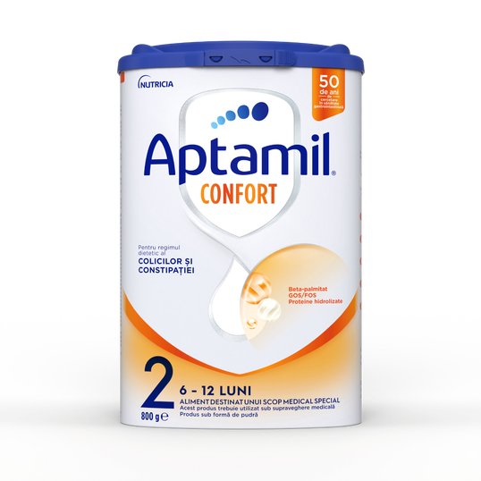Lapte praf Confort 2, 6-12 luni, 800g, Aptamil
