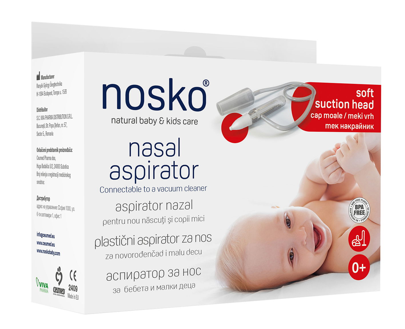 Aspirator cu cap moale, 1 bucata, Nosko Baby