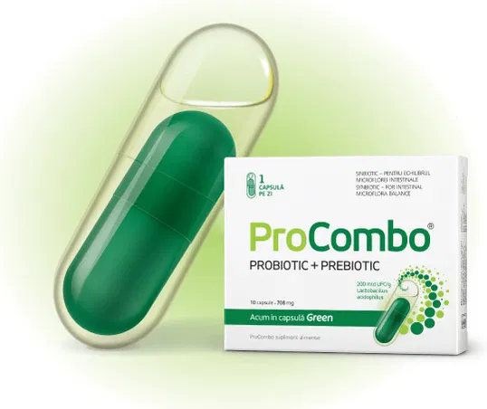 ProCombo probiotic + prebiotic pentru echilibrul florei intestinale, 10 capsule, Vitaslim