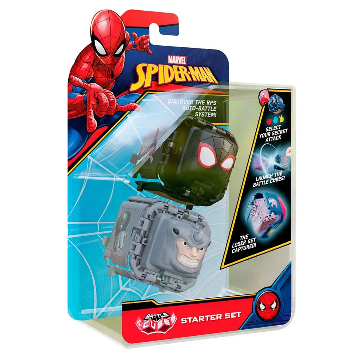 Set 2 figurine de lupta Battle Cubes Spiderman, Miles vs Rhino
