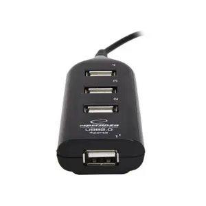 Hub Esperanza 4 porturi, USB 2.0, Negru