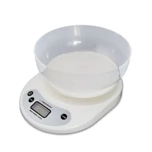 Cantar pentru bucatarie Esperanza EKS007, Bol inclus, 5 Kg, Display LCD, Functia Tara (Alb)