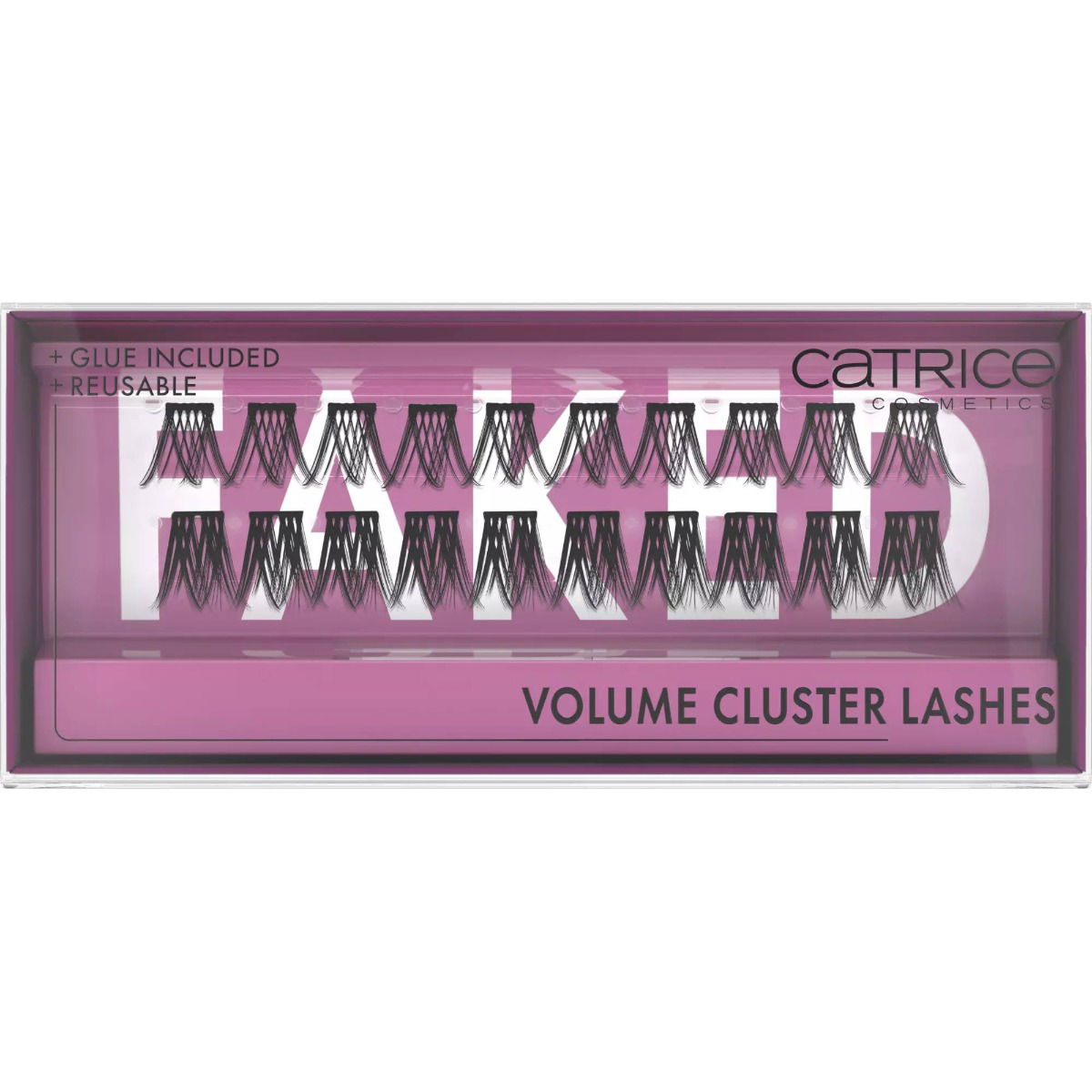Gene false Faked Volume Cluster Lashes, Black, 20 bucati, Catrice