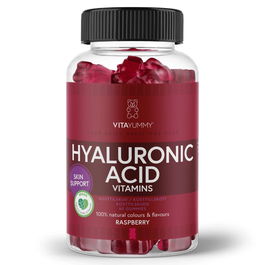Acid hialuronic si niacina ursuleti gumati vegani cu aroma de capsuni, 60 jeluri, Vitayummy