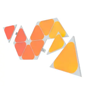 Kit extensie panouri luminoase LED modulare inteligente Nanoleaf Shapes Triangles RGBW, W-Fi, 200 lm, senzor muzica, compatibil iOS/Android, Apple HomeKit/Google Home/Amazon Alexa, 10 panouri