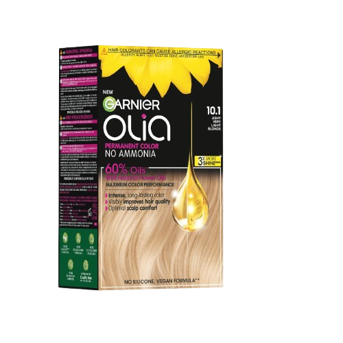 Vopsea de par permanenta fara amoniac 10.1 Ashy Very Light Blonde Olia, 174ml, Garnier