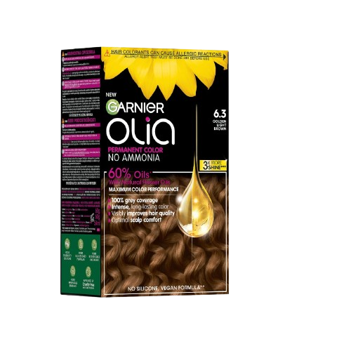 Vopsea de par permanenta fara amoniac 6.3 Golden Light Brown Olia, 174ml, Garnier