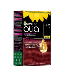 Vopsea de par permanenta fara amoniac 6.60 Intense Red Olia, 174ml, Garnier