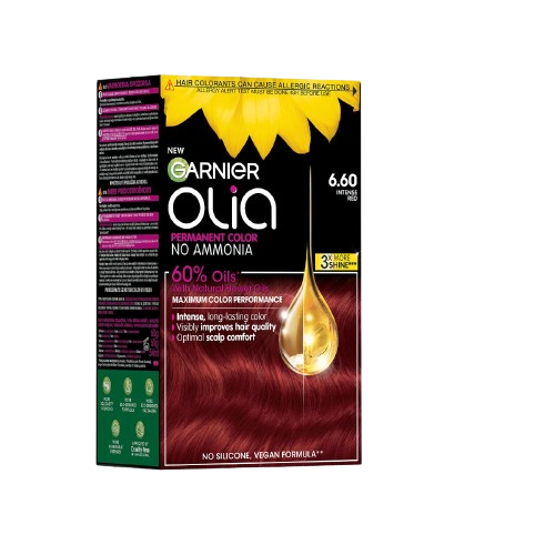 Vopsea de par permanenta fara amoniac 6.60 Intense Red Olia, 174ml, Garnier