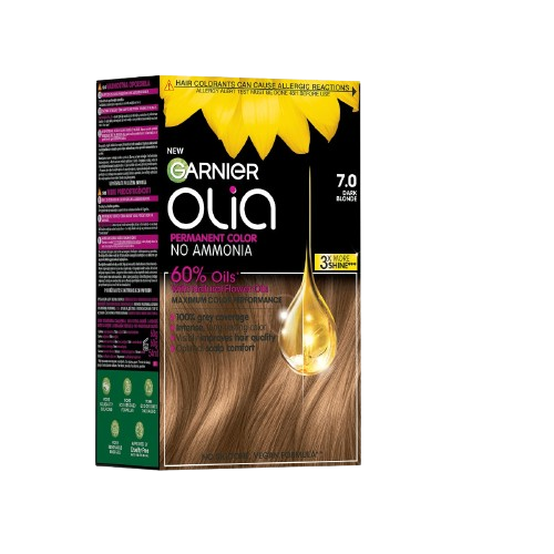Vopsea de par permanenta fara amoniac 7.0 Dark Blonde Olia, 174ml, Garnier