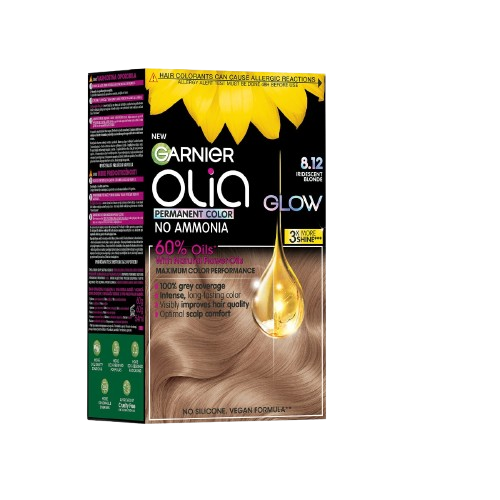 Vopsea de par permanenta fara amoniac 8.12 Iridescent Blonde Olia, 174ml, Garnier
