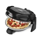 Cuptor pizza G3Ferrari Delizia negru special cu suprafata de coacere din piatra refractara, termoregulator pana la 390° C si timer cu atentionare sonora