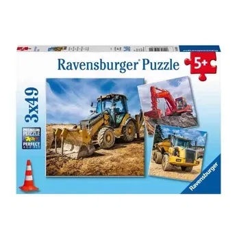Puzzle 3 in 1 - Utilaje constructii, 147 piese