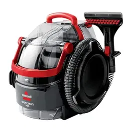Aspirator cu spalare pentru covoare si tapiterii Spot Clean Pro, Bissell, Sistem patentat de 2-in-1 rezervoare, design compact, 750W, negru/rosu