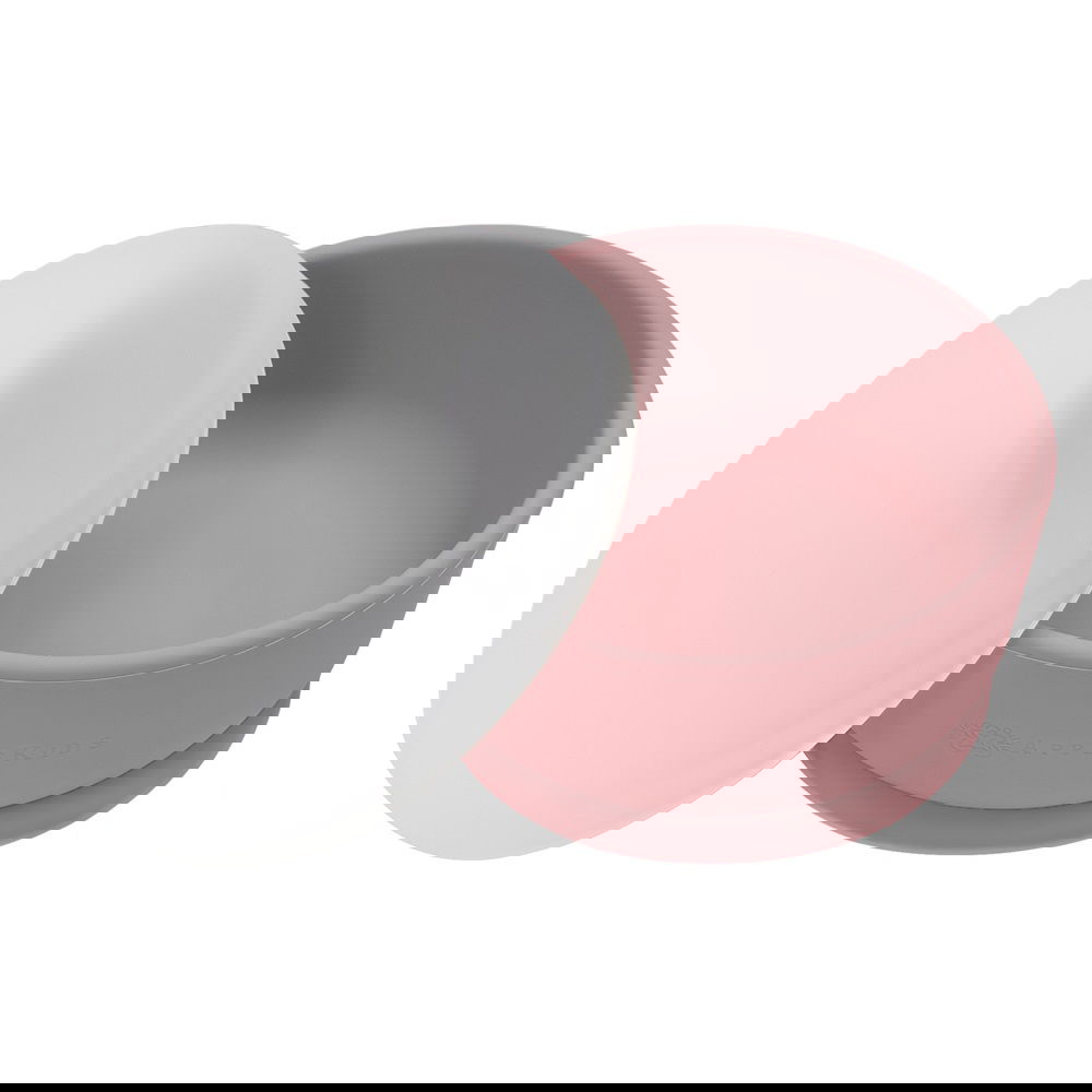 Bol din silicon cu ventuza si capac 6 luni+ Old Rose, 1 bucata, Appekids