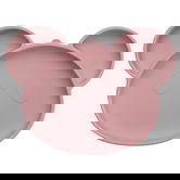 Farfurie din silicon cu ventuza Panda Old Rose 6 luni+, 1 bucata, Appekids