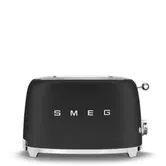 Prajitor de paine Smeg TSF01BLMEU, 950 W, 2 felii, 6 niveluri pentru rumenire, Negru mat / Argintiu