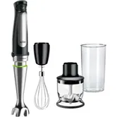 Mixer vertical Braun MQ7025X, 1000 W, Pahar gradat 0.6 l, Tocator 0.35l, Tel, viteza variabila, Negru