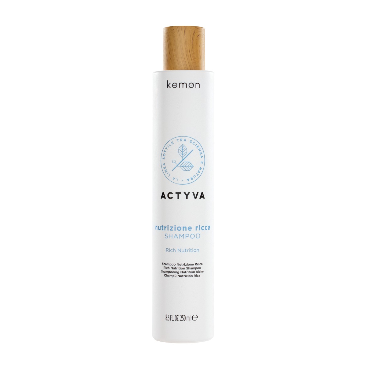 Sampon de hidratare intensa pentru par uscat Actyva Nutrizione Ricca, 250ml, Kemon