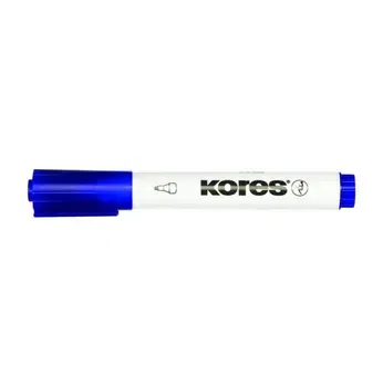 Marker pentru tabla Kores. varf rotund linie scriere: 3-5mm. Culoare Albastra