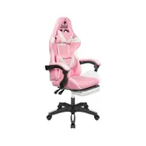Scaun Gaming Kruger&Matz Warrior GX-150, reglabil (Roz/Alb)
