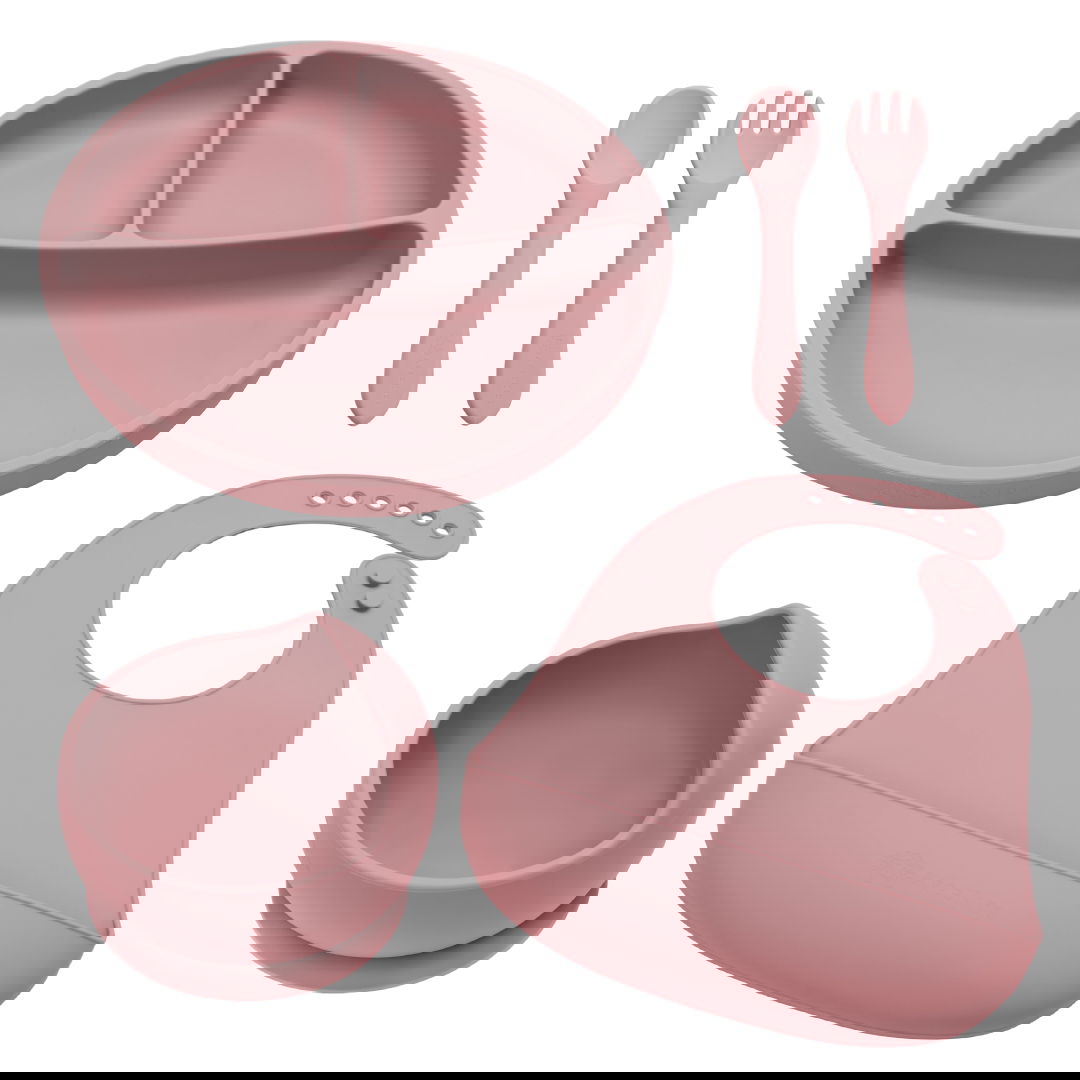 Set pentru diversificare din silicon Classic +6 luni Old Rose, 1 bucata, AppeKids