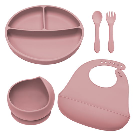 Set pentru diversificare din silicon Classic +6 luni Old Rose, 1 bucata, AppeKids