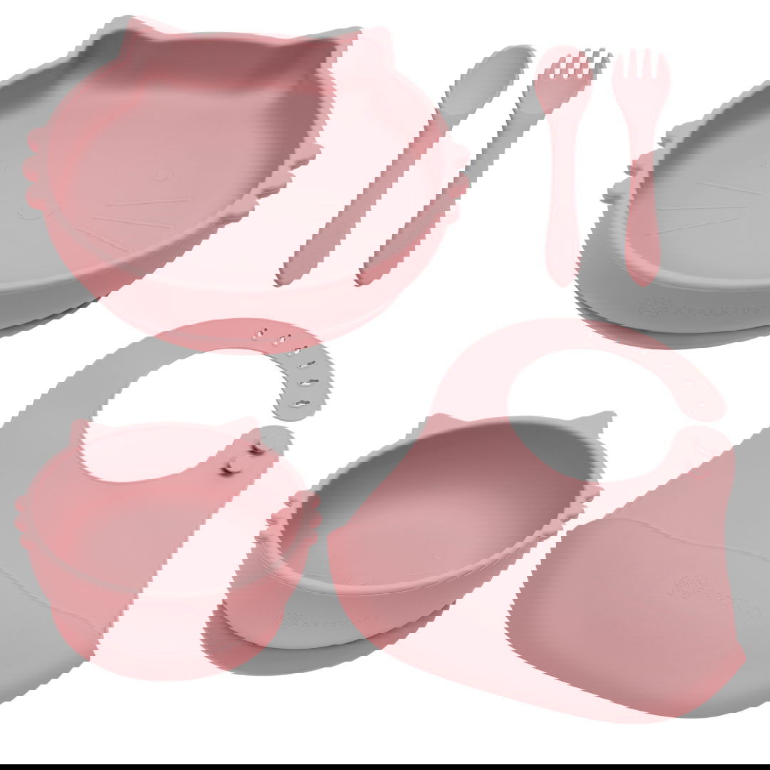 Set pentru diversificare Kitty +6 luni Old Rose, 1 bucata, Appekids
