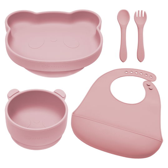 Set pentru diversificare Panda +6 luni Old Rose, 1 bucata, Appekids