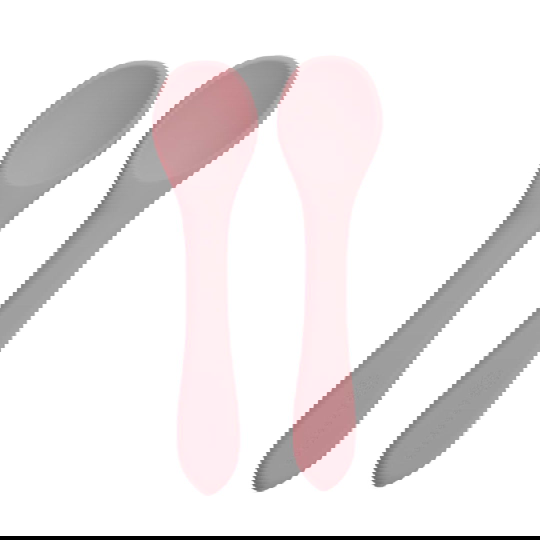 Set lingurite din silicon Old Rose 6 luni+, 2 bucati, Appekids