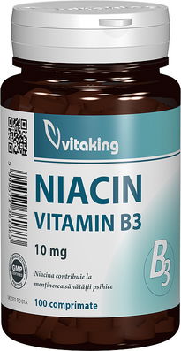Vitamina B3 niacina 10mg, 100 comprimate, Vitaking