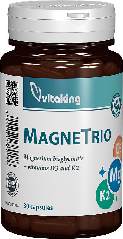 MagneTrio Vitamina K2 + Magneziu + Vitamina D3, 30 capsule, Vitaking