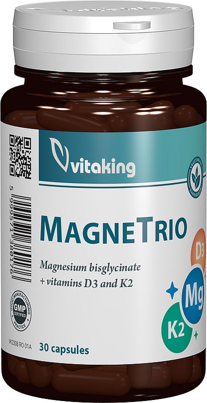 MagneTrio Vitamina K2 + Magneziu + Vitamina D3, 30 capsule, Vitaking