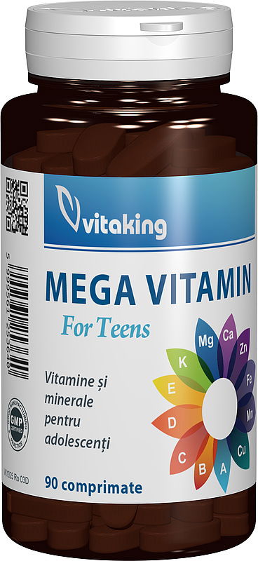 Multivitamine cu minerale pentru adolescenti, 90 comprimate, Vitaking