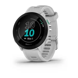Ceas activity tracker Garmin Forerunner 55, GPS, Bluetooth, ecran MIP 1.04", bratara silicon (Alb)
