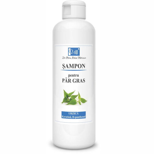 Sampon pentru par gras cu urzica Q4U, 200 ml, Tis Farmaceutic